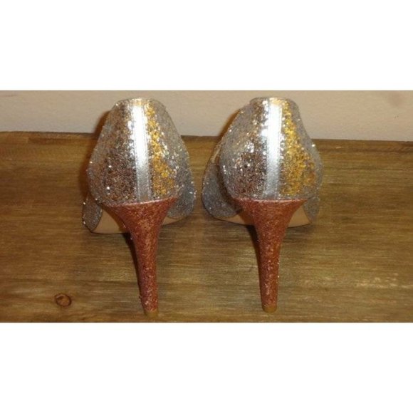 Shoes of Prey Custom Glitter Peep Toe Heels Shoes - Picture 8 of 9